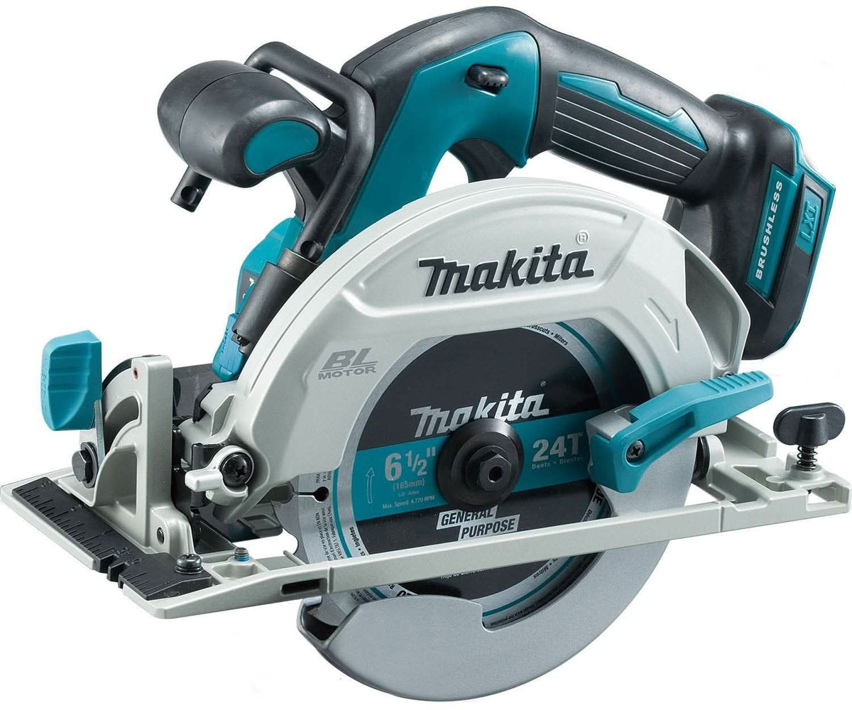 Makita 18V LXT Lithium-Ion Brushless Cordless Compact One-Handed Recipro Saw, 18V LXT Brushless Cordless 6-1/2" Circular Saw, and 18V LXT 5.0aH Battery