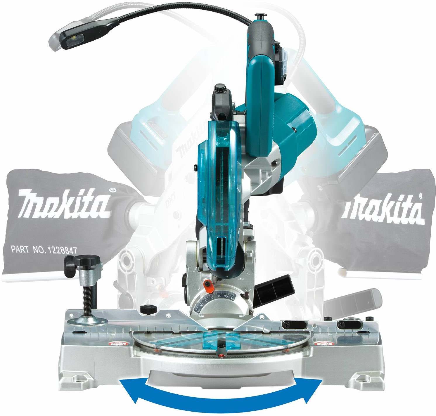 Makita XSL05Z 18V LXT Lithium-Ion Brushless Cordless 6-1/2" Compact Dual-Bevel Compound Miter Saw with Laser, Tool Only