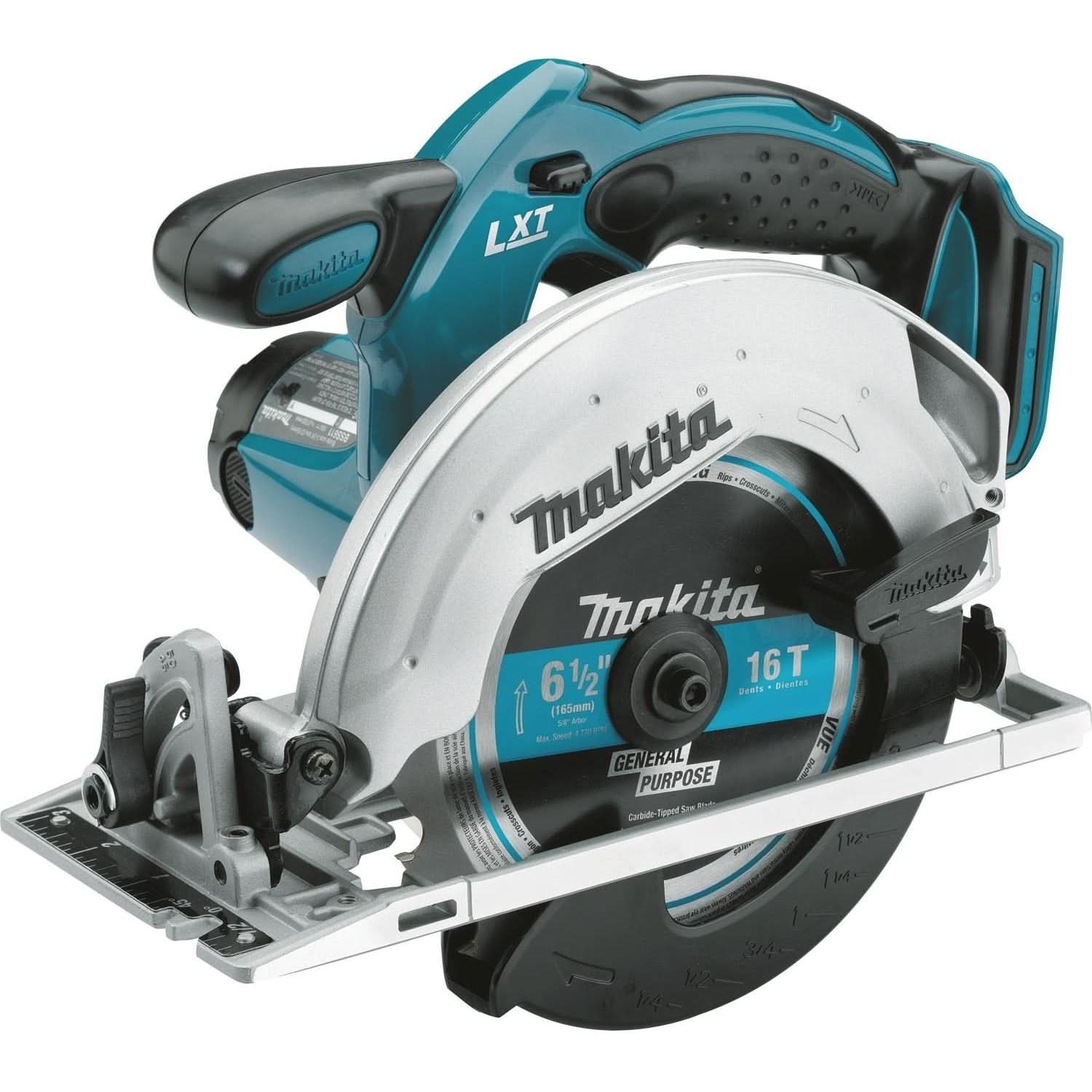 Makita XSS02Z 18V LXT Cordless 6-1/2" Circular Saw, Tool Only with 6-1/2 in. Framing and Fine Crosscutting Blades