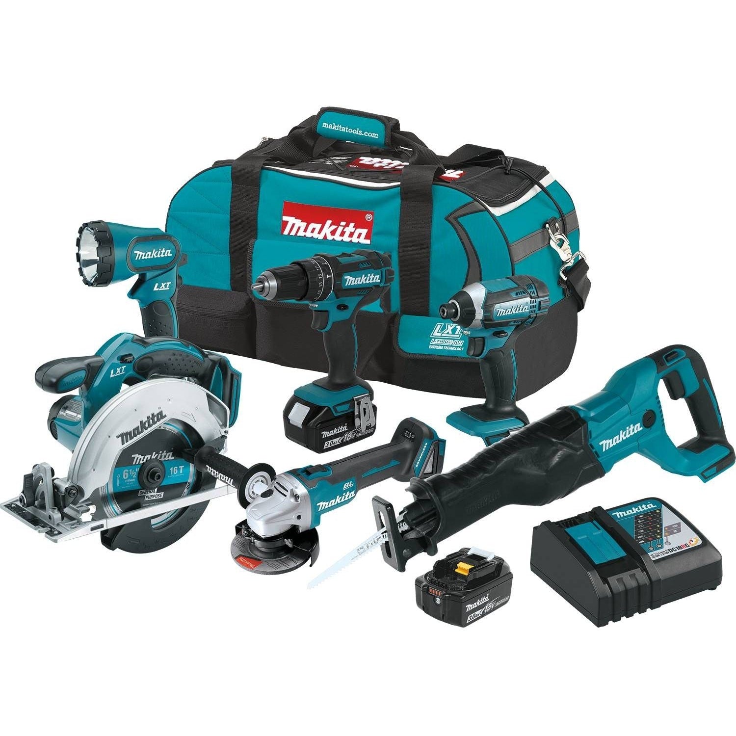 Makita XT610 18V LXT Lithium-Ion Cordless 6-Pc. Combo Kit (3.0Ah)