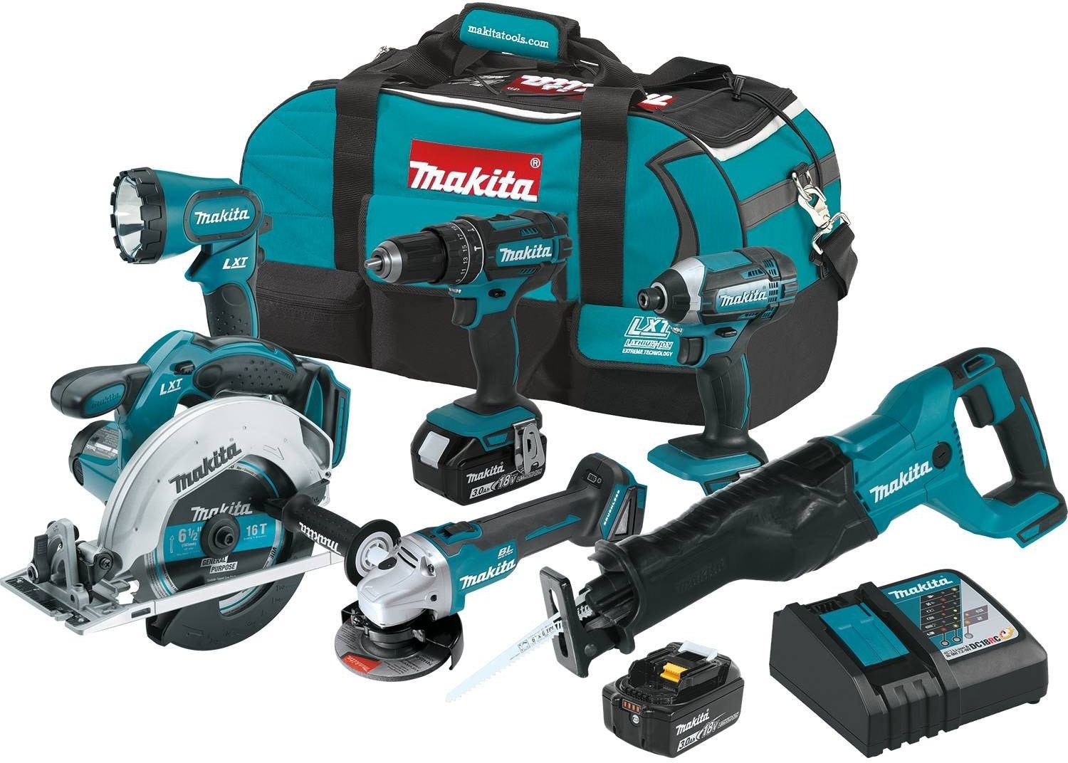Makita XT610 18V LXT Lithium-Ion Cordless 6-Pc. Combo Kit (3.0Ah)