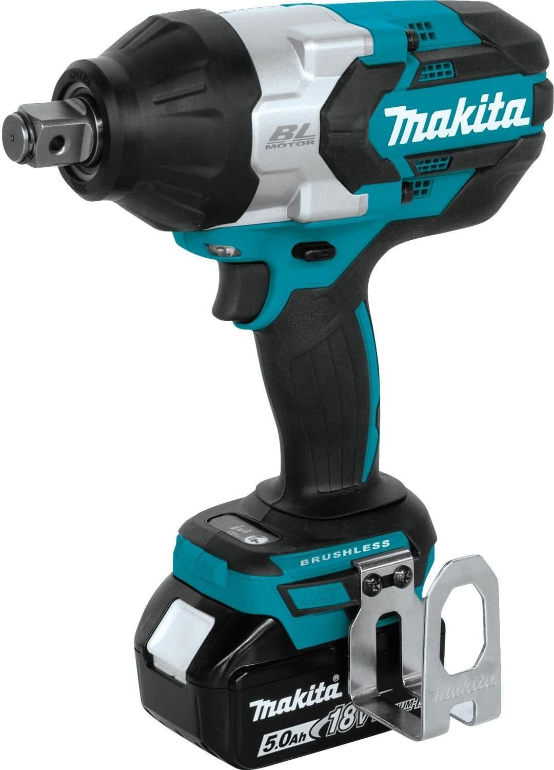 Makita XWT07T 18V LXT Lithium-Ion Brushless Cordless High-Torque 3/4" Sq. Drive Impact Wrench Kit w/ Friction Ring Anvil (5.0Ah)