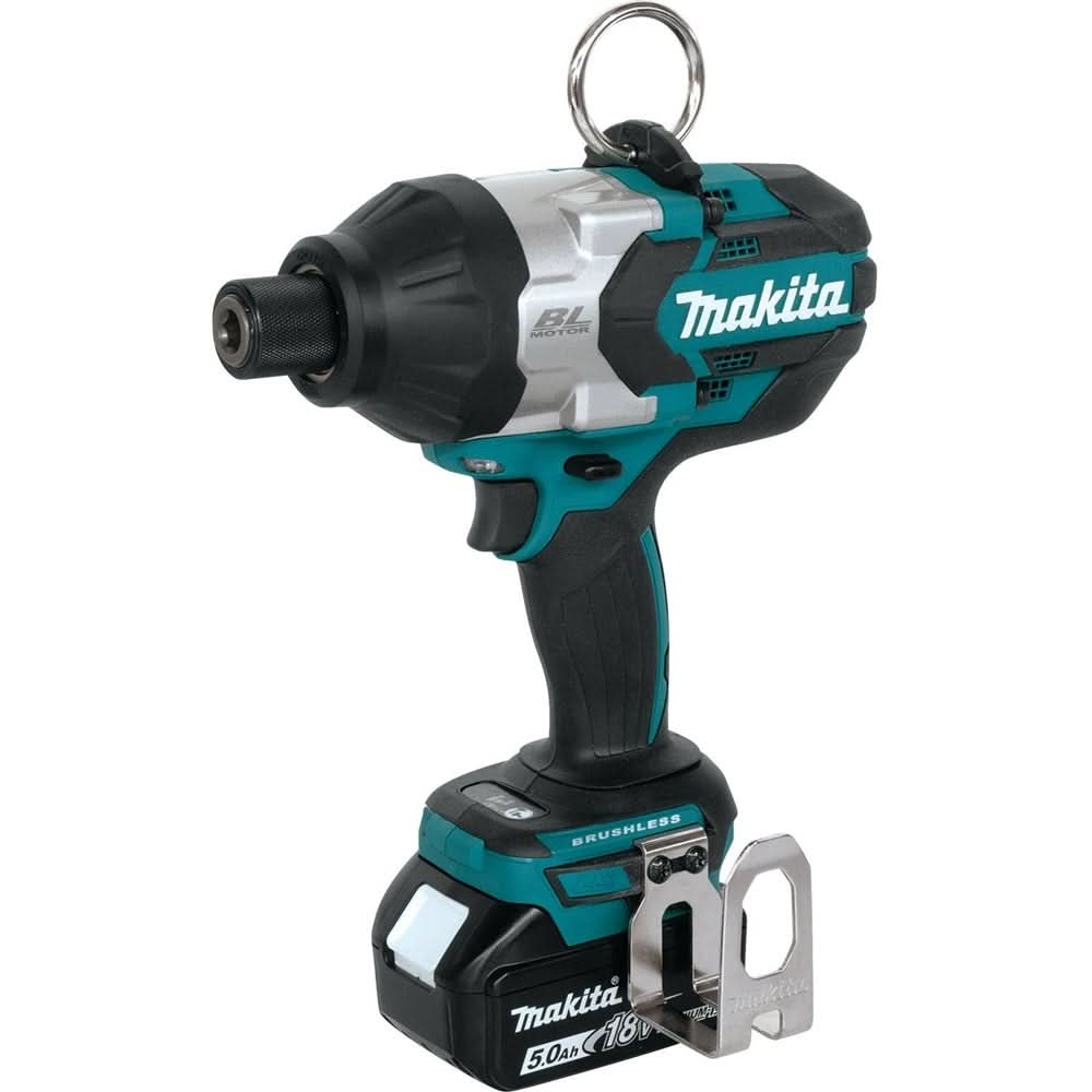 Makita XWT09T 18V LXT Lithium-Ion Brushless Cordless High-Torque 7/16" Hex Impact Wrench Kit (5.0Ah)