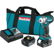 Makita XWT14T 18V LXT Lithium-Ion Brushless Cordless 4-Speed 1/2" Sq. Drive Impact Wrench Kit w/ Friction Ring Anvil (5.0Ah)