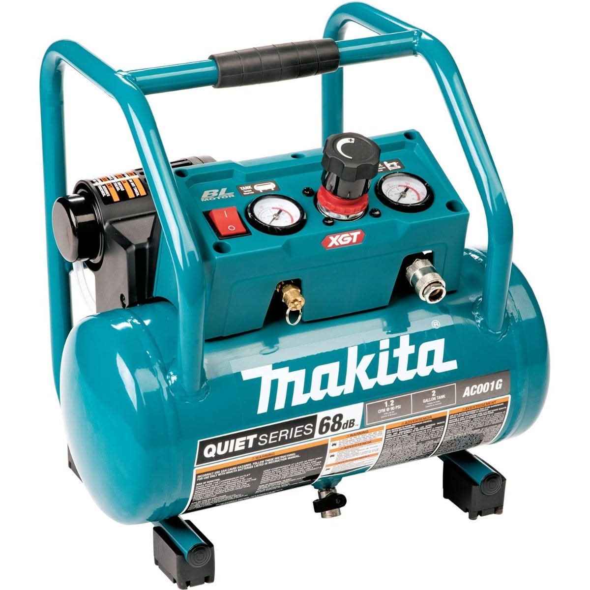 Makita 40V max XGT Brushless 2 Gal. Quiet Series Compressor Kit w/ 40V max XGT 13" Fan