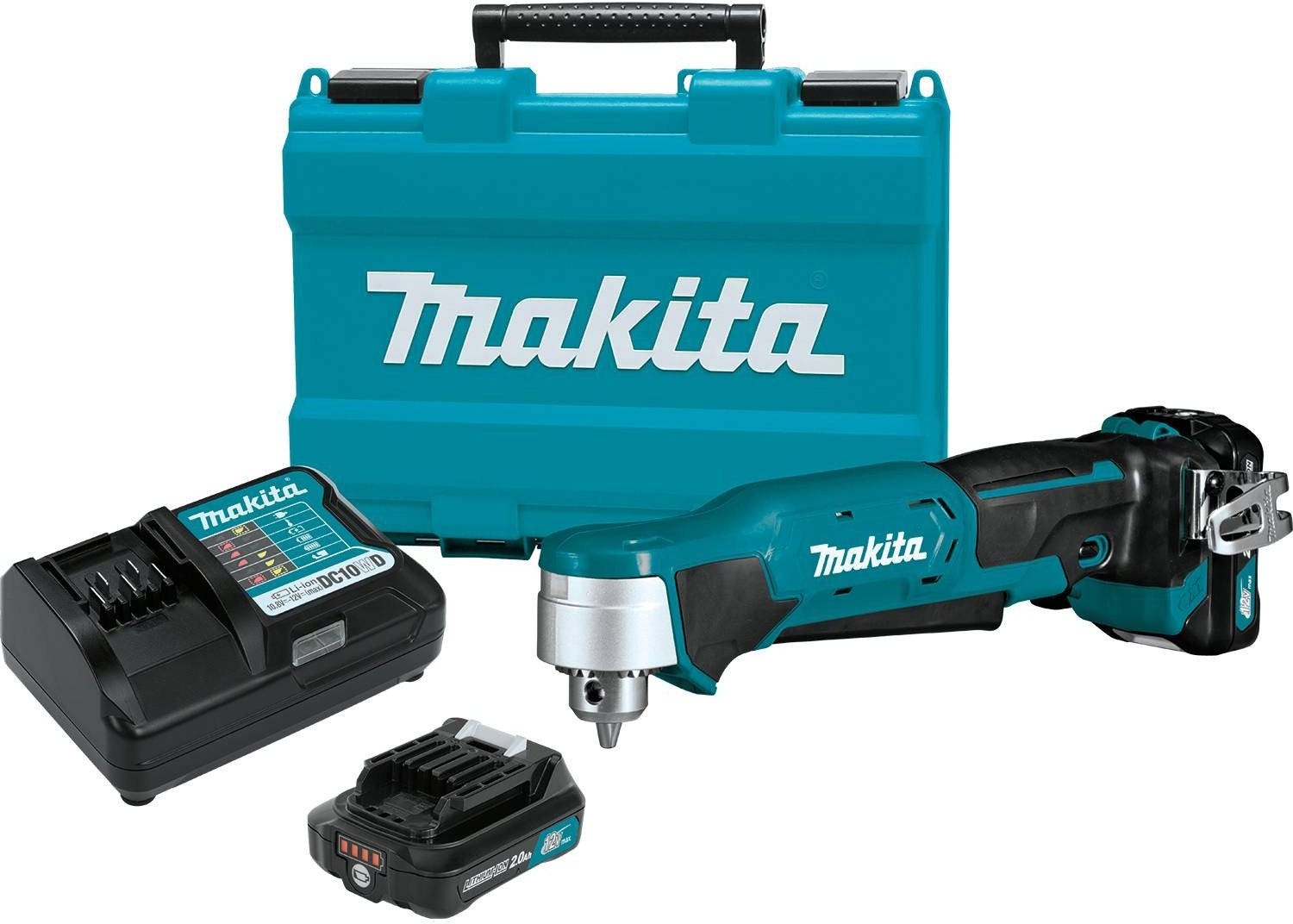 Makita AD03R1 12V max CXT Lithium-Ion Cordless 3/8" Right Angle Drill Kit (2.0Ah)