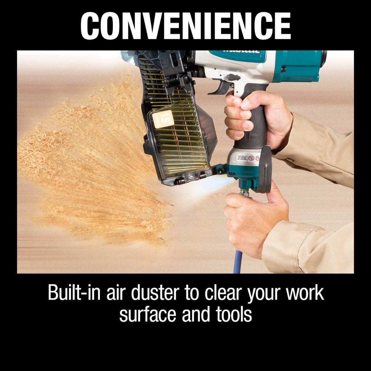 Makita AN613 15Â° 2-1/2" Siding Coil Nailer