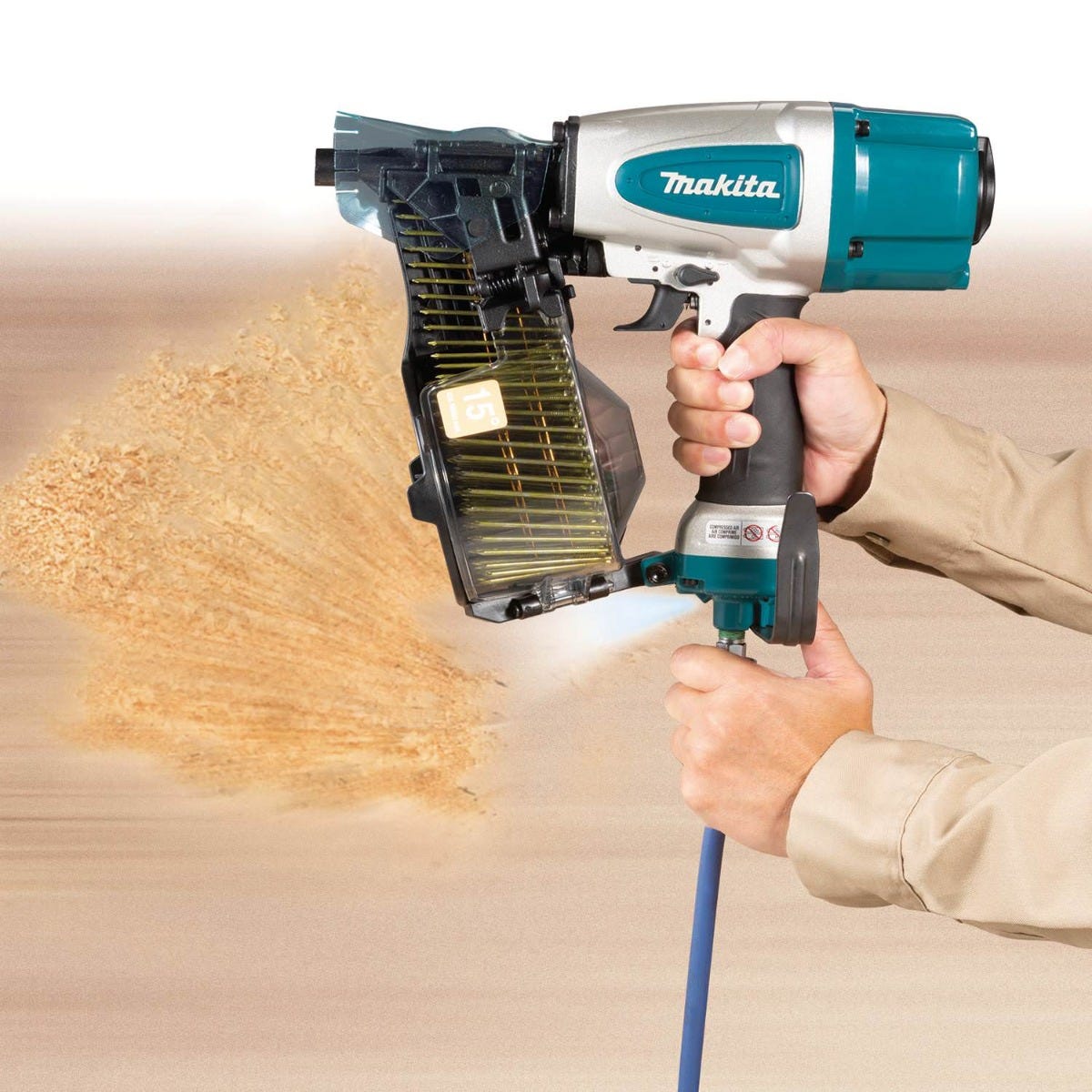 Makita AN613 15Â° 2-1/2" Siding Coil Nailer