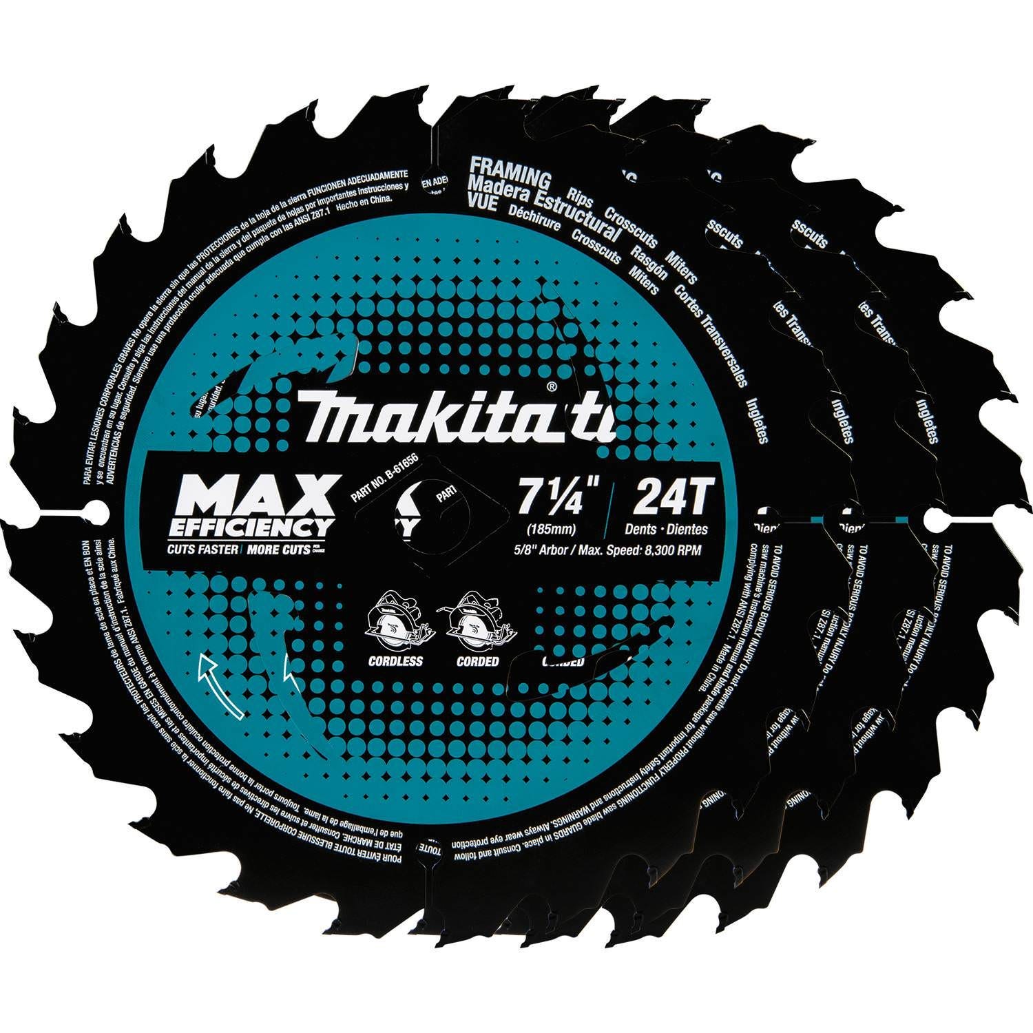 Micro Jig BLADECLEAN Blade & Bit Cleaning System w/ Makita 7-1/4" 24T Carbide-Tipped Framing Blades (3-Pack)