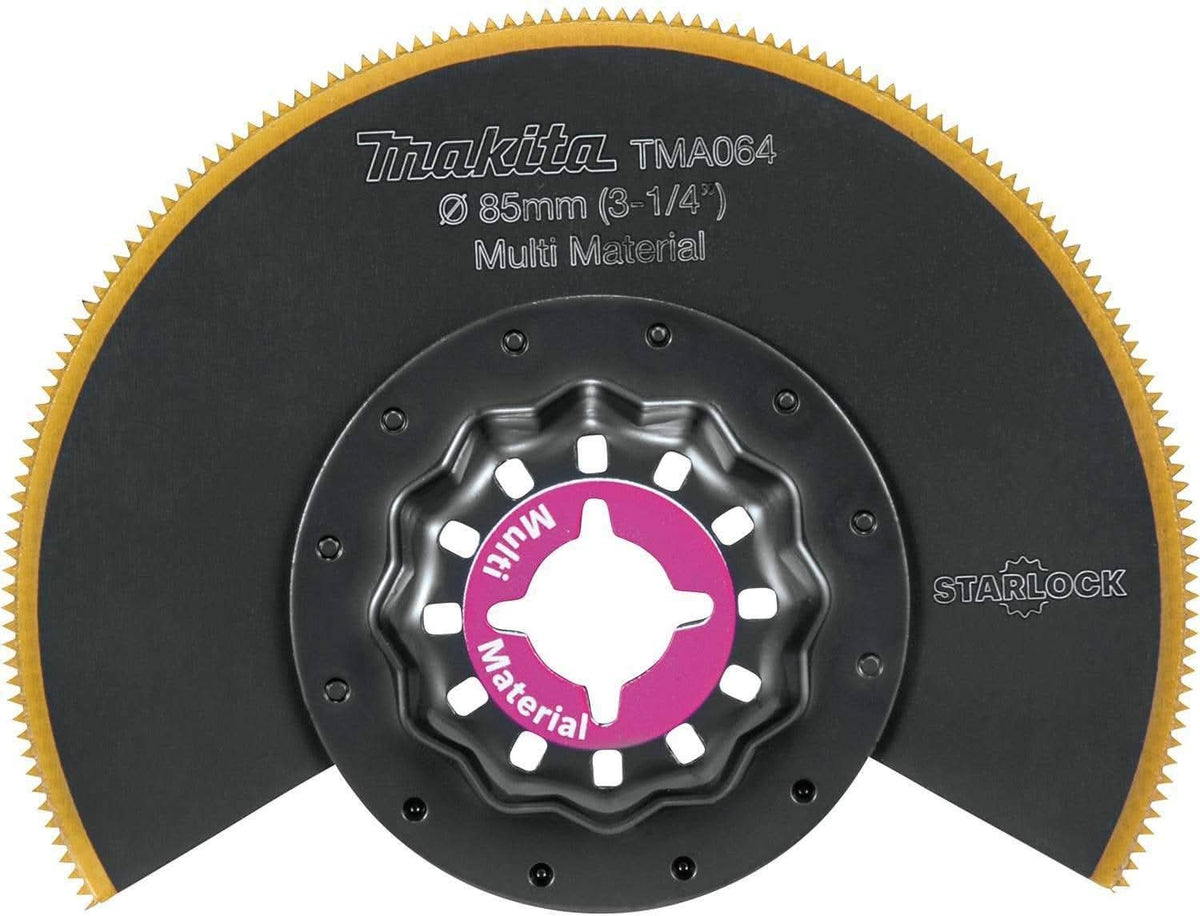 Makita B-67125 Starlock Oscillating Multi-Tool 3-1/4" Bi-Metal Round Segmented Saw Blade with Titanium Tooth Coating