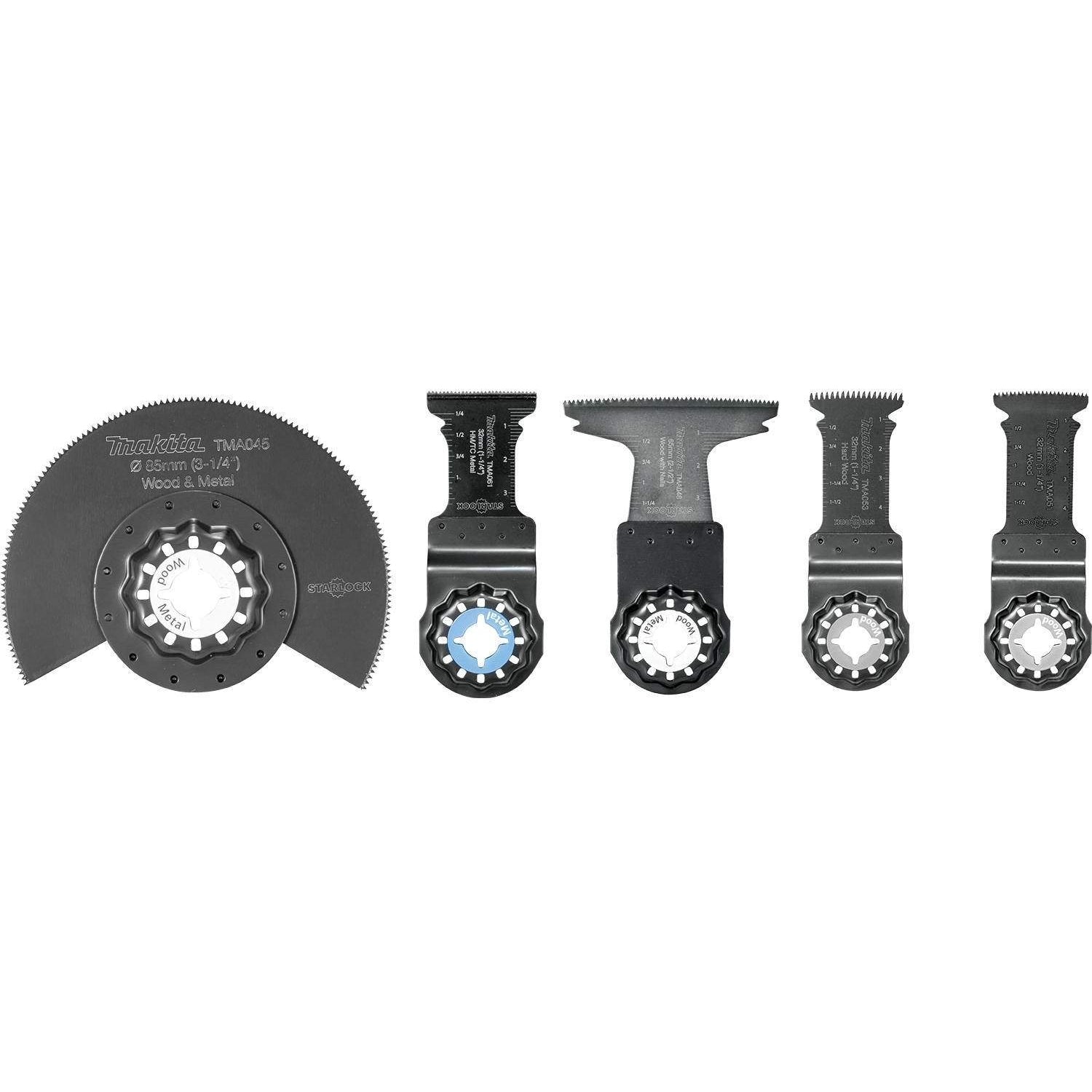 Makita B-67197 Starlock® Oscillating Multi-Tool 5-Piece Accessory Cutting Blade Set with Case