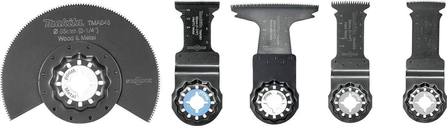 Makita 18V LXT Cordless Multi-Tool with Batteries, 2-Pack and 5-Piece Starlock Oscillating Blade Set