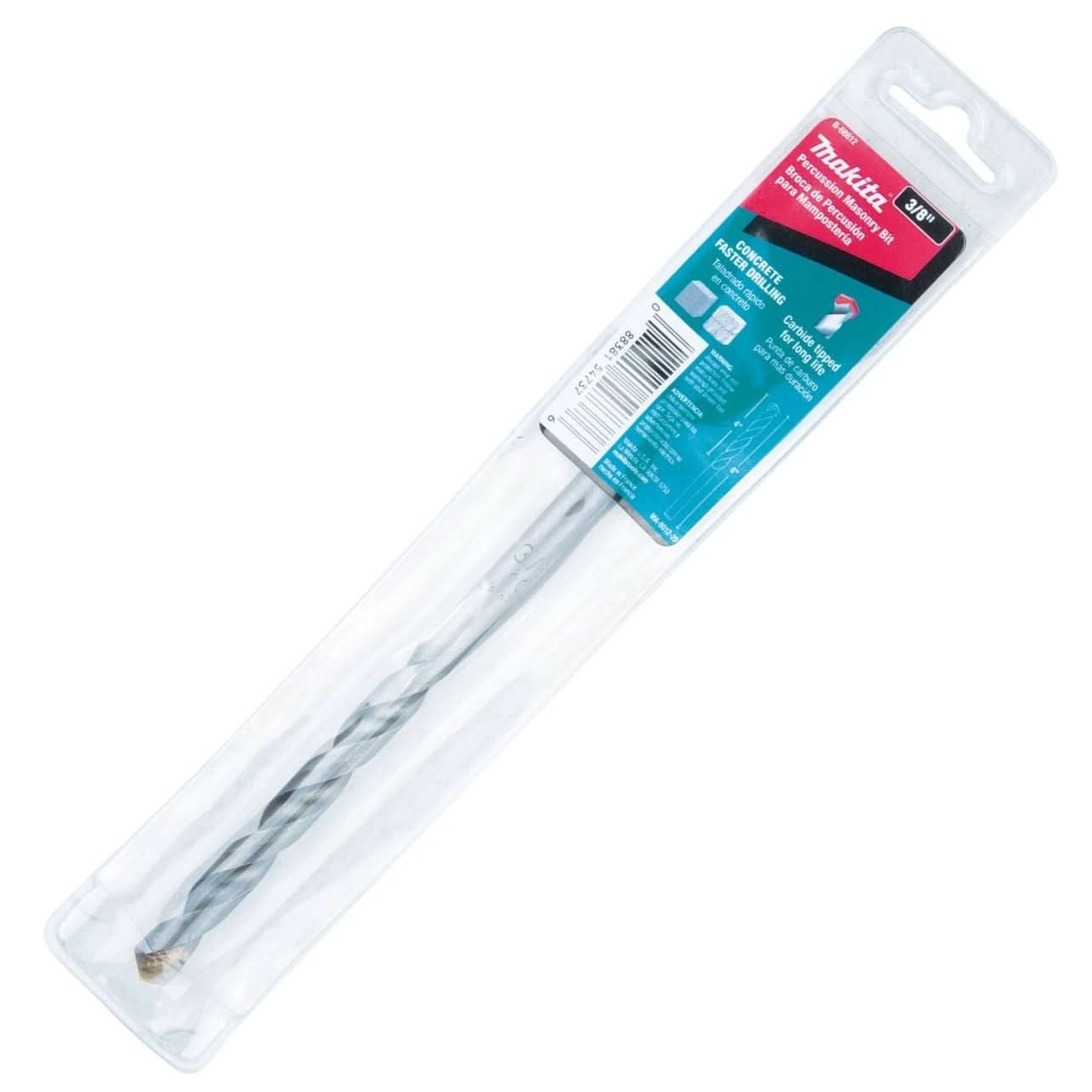 Makita B-68812 3/8" x 6" Carbide Tipped Percussion Masonry Hammer Drill Bit