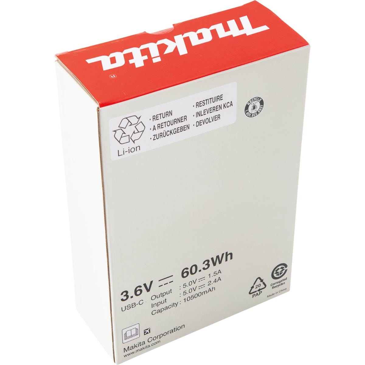 Makita BL1055B Battery Lithium-Ion 3.6V, Power Bank