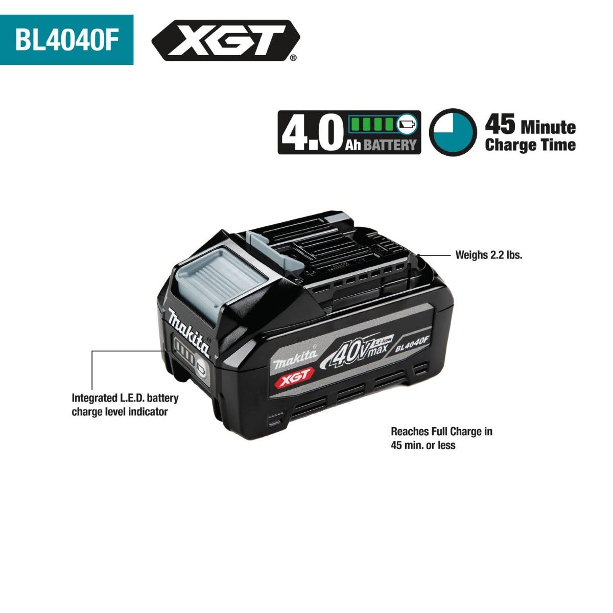 Makita BL4040F 40V max XGT 4.0Ah High Power Battery – Tool Nut