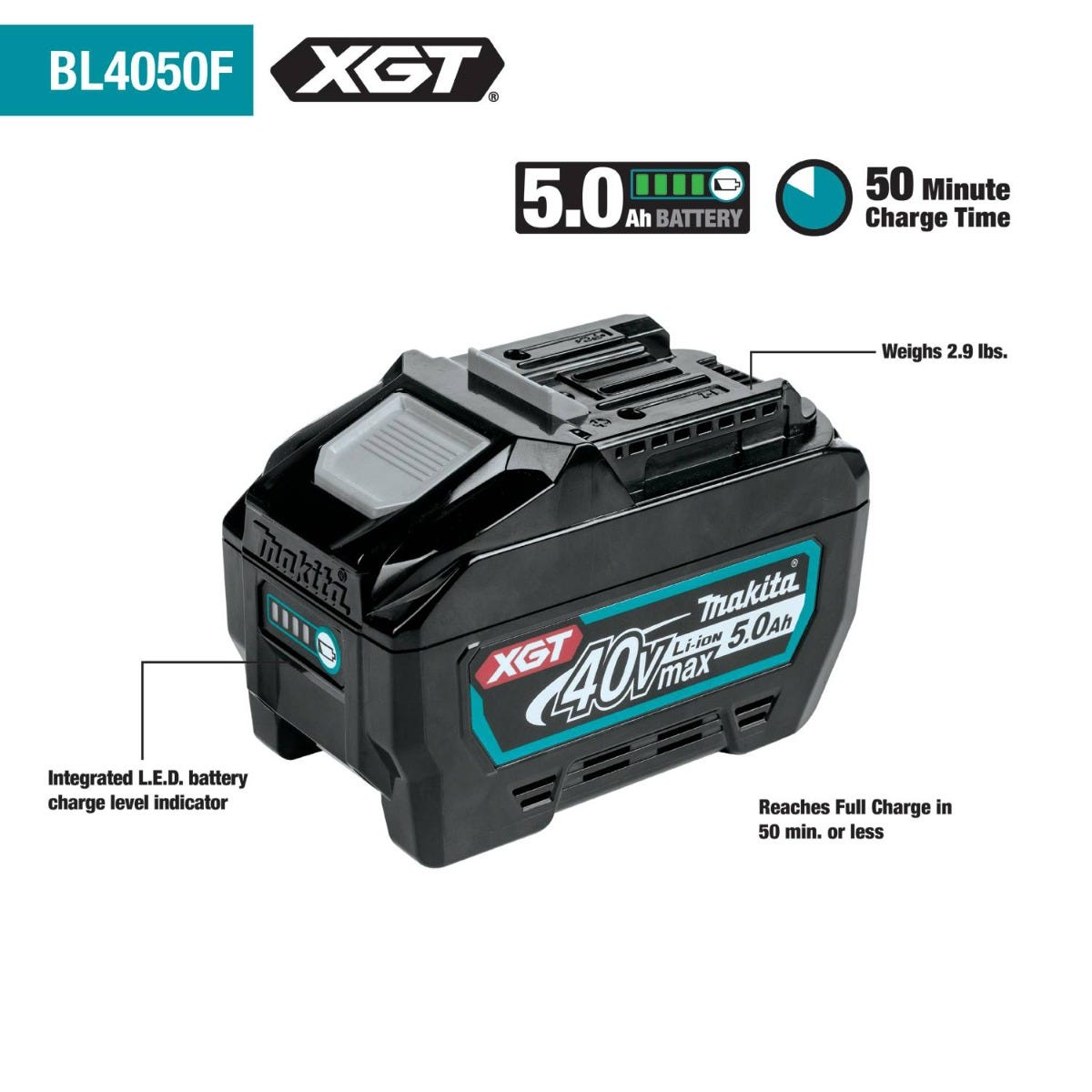 Makita BL4050F 40V max XGTÂ® 5.0Ah Battery – Tool Nut