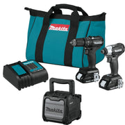 Makita CX203SYBXRM 18V LXT Lithium-Ion Sub-Compact Brushless Cordless 2-Pc. Combo Kit with Job Site Speaker (1.5Ah)