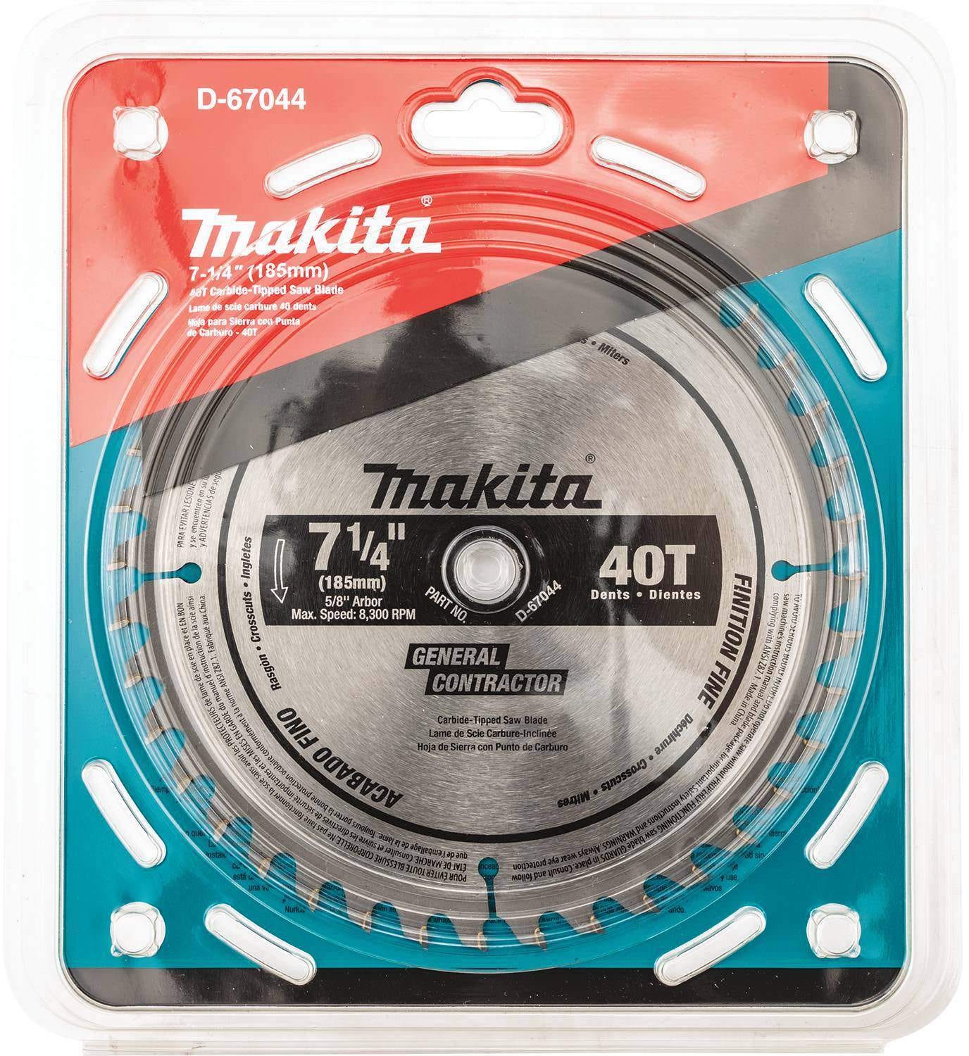 Makita D-67044 7-1/4" 40T Carbide-Tipped Circular Saw Blade, Fine Crosscutting