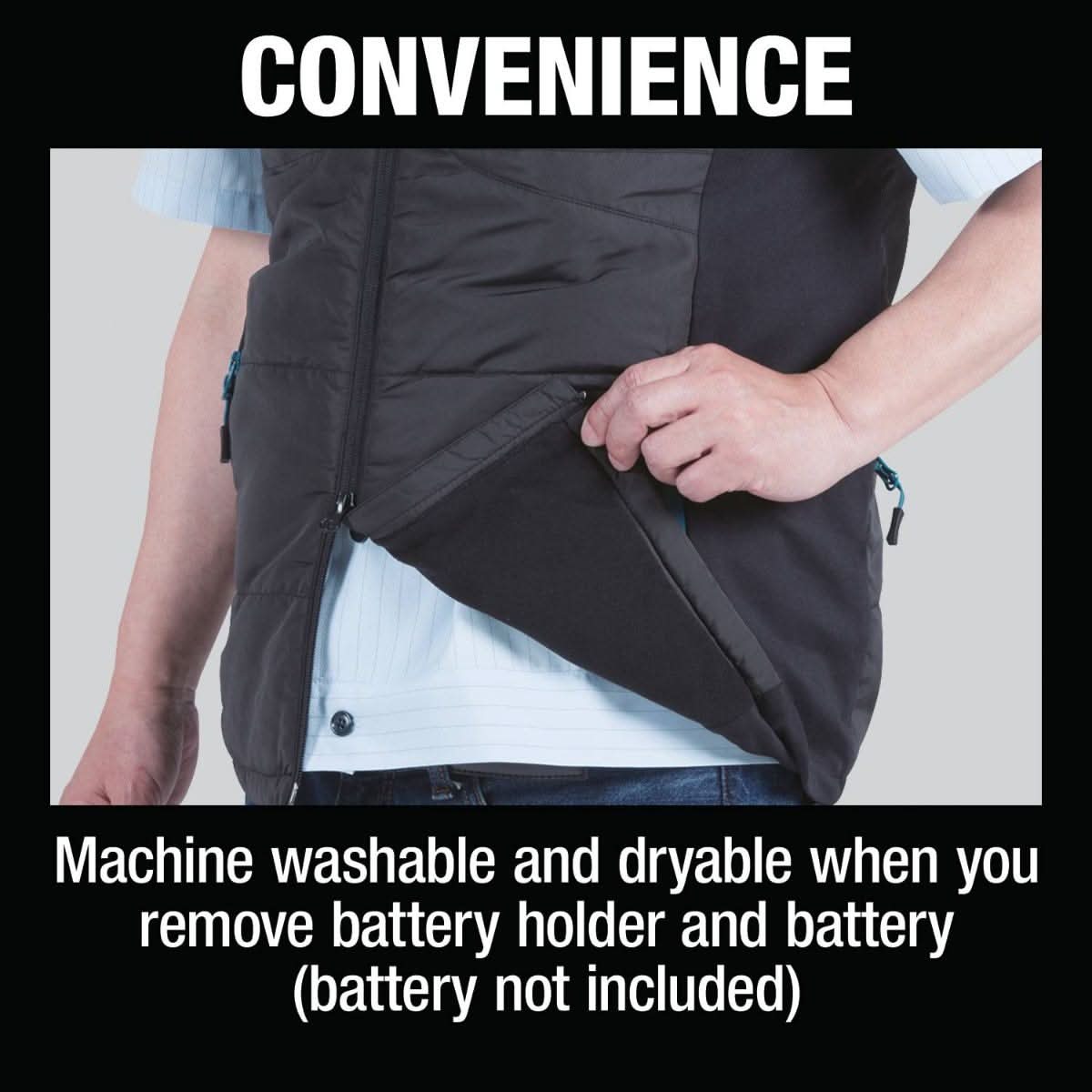 Makita DCV202ZL 18V LXT Lithium-Ion Cordless Heated Vest, Vest Only (Black, Large)