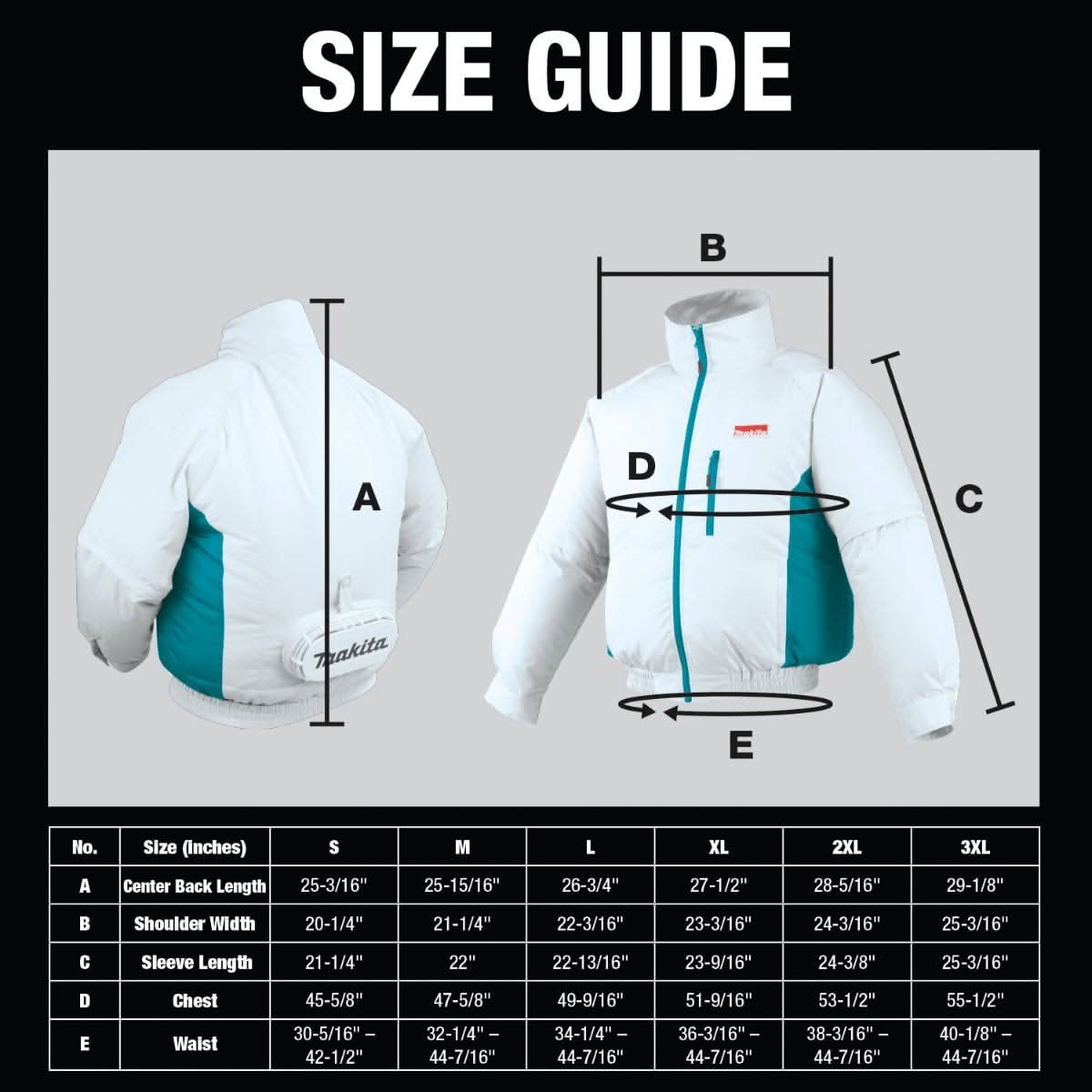 Makita DFJ201Z3XL 18V LXT Lithium-Ion Cordless Fan Jacket, Jacket Only (3XL)