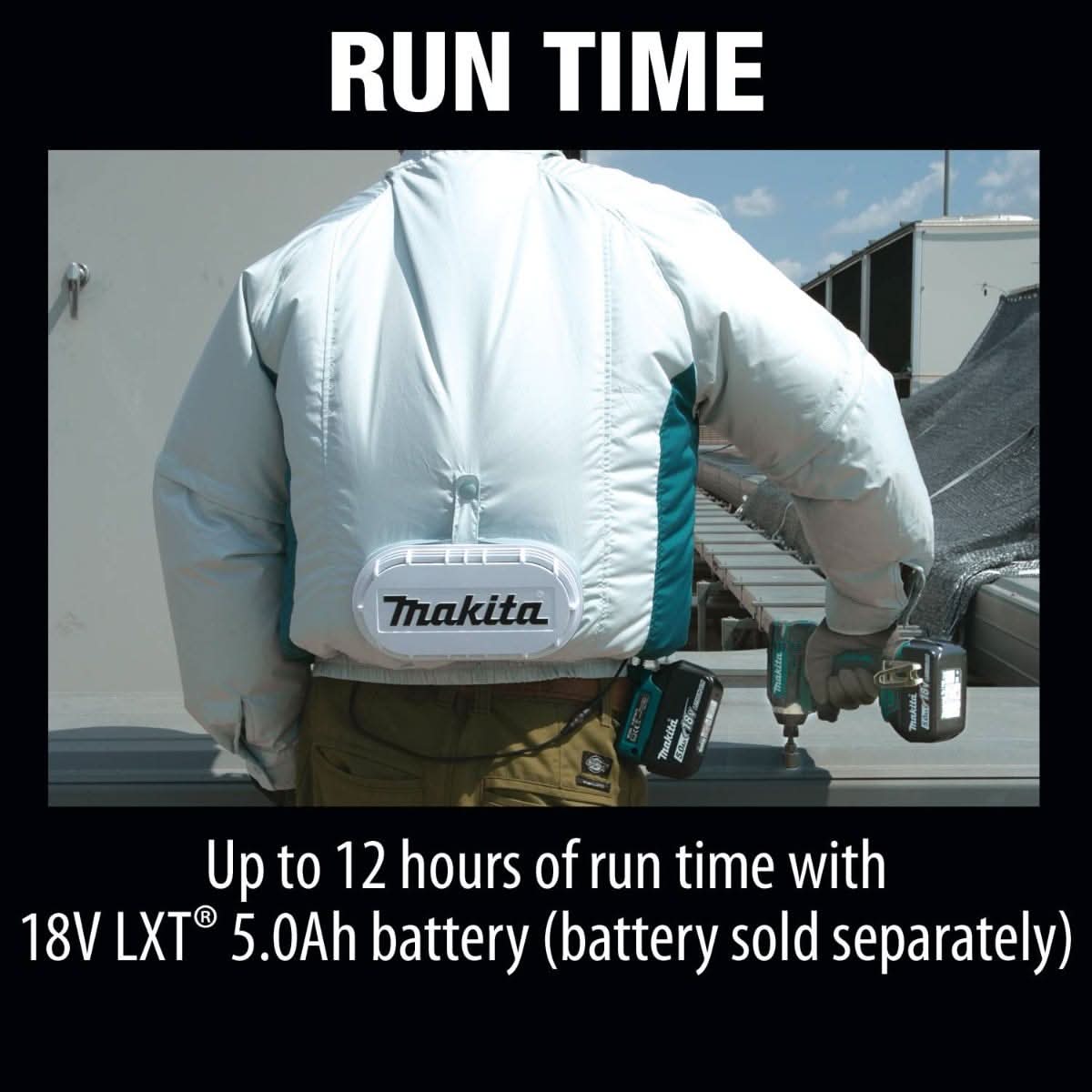 Makita DFJ201Z3XL 18V LXT Lithium-Ion Cordless Fan Jacket, Jacket Only (3XL)