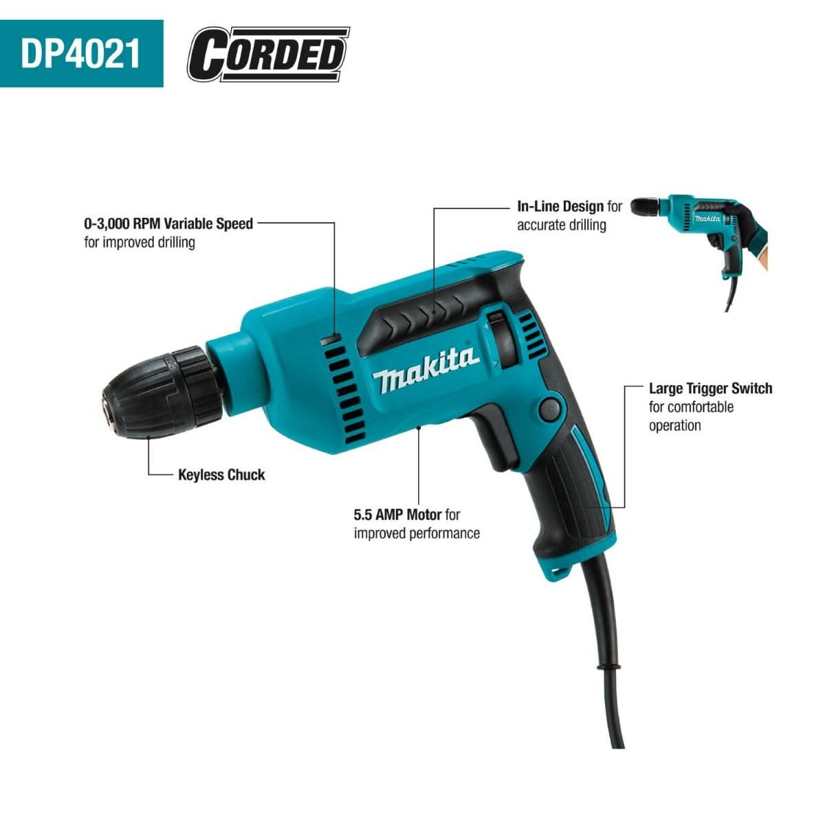 Makita DP4021 Corded 1/2