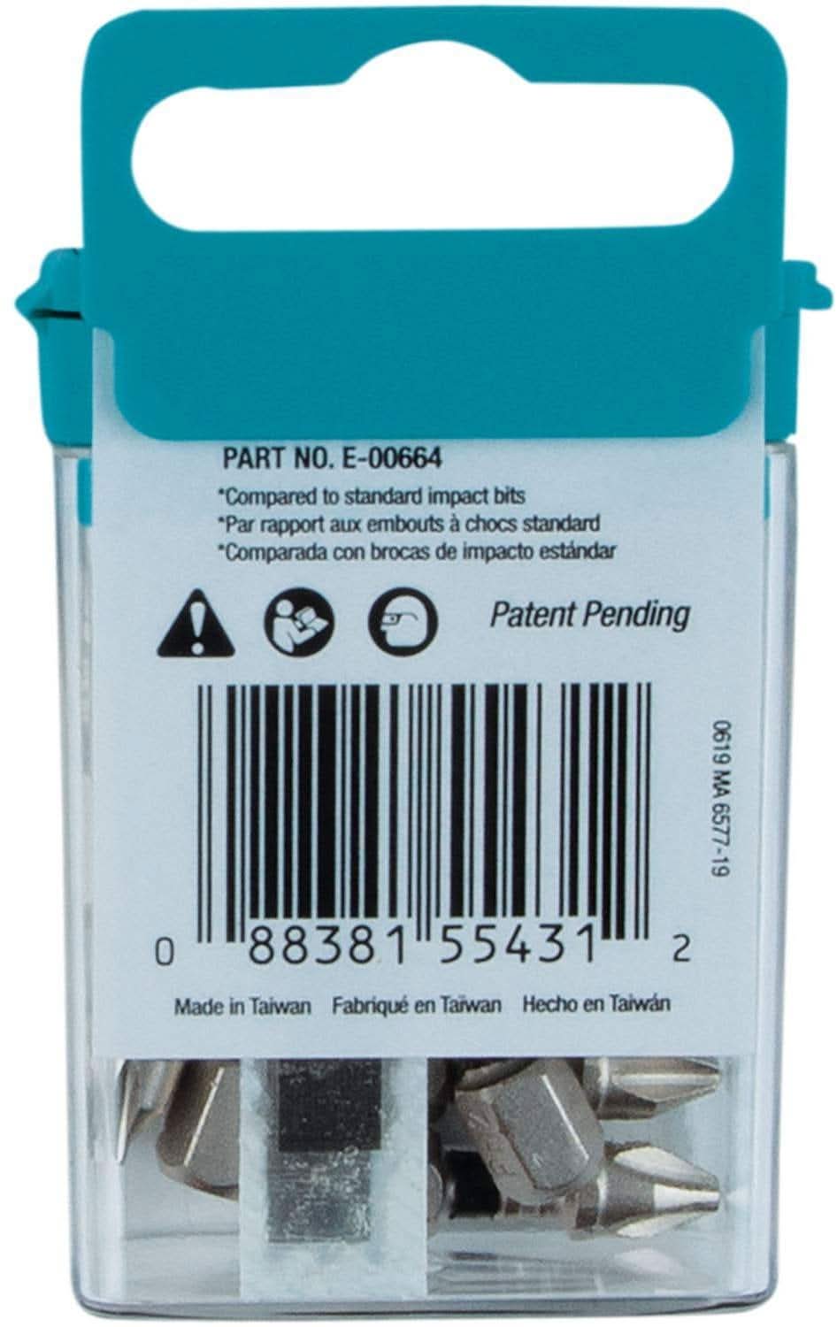 Makita E-00664 Impact XPS #2 Phillips 1" Insert Bit, 15/pk