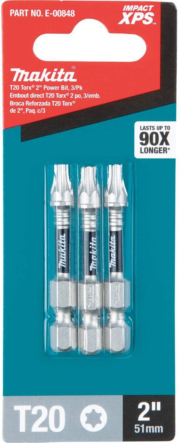 Makita E-00848 Impact XPS T20 Torx 2" Power Bit, 3/pk