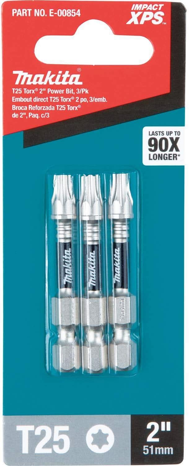 Makita E-00854 Impact XPS T25 Torx 2" Power Bit, 3/pk