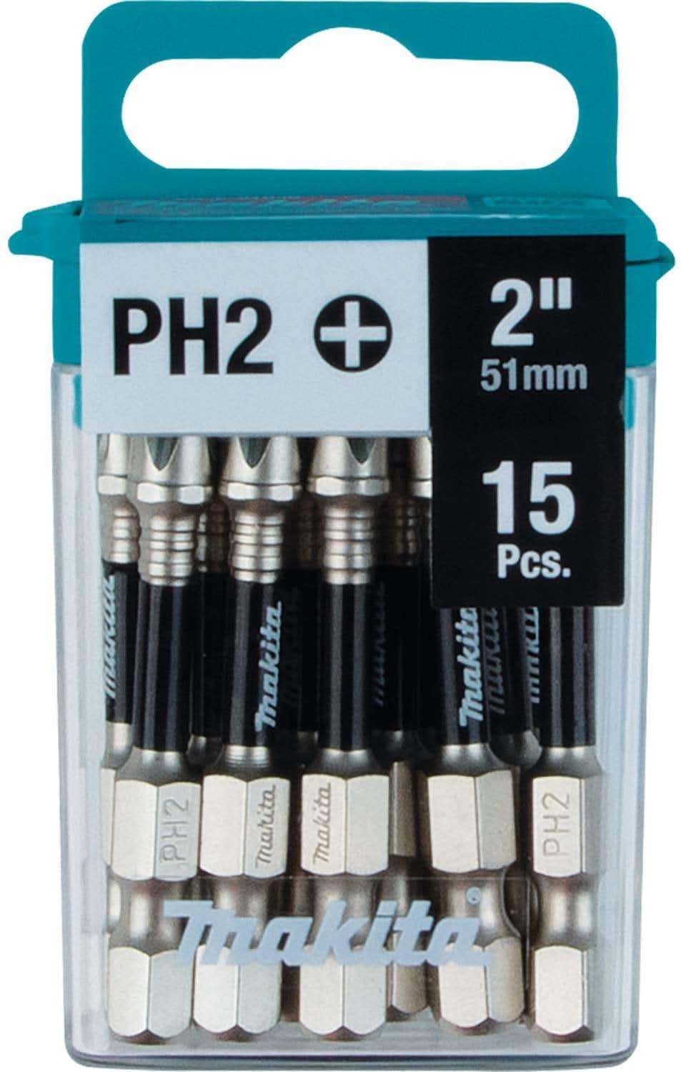 Makita E-01046 Impact XPS #2 Phillips 2" Power Bit, 15/pk