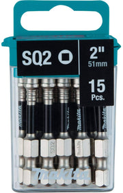 Makita E-01052 Impact XPS #2 Square 2" Power Bit, 15/pk
