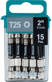 Makita E-01074 Impact XPS T25 Torx 2" Power Bit, 15/pk
