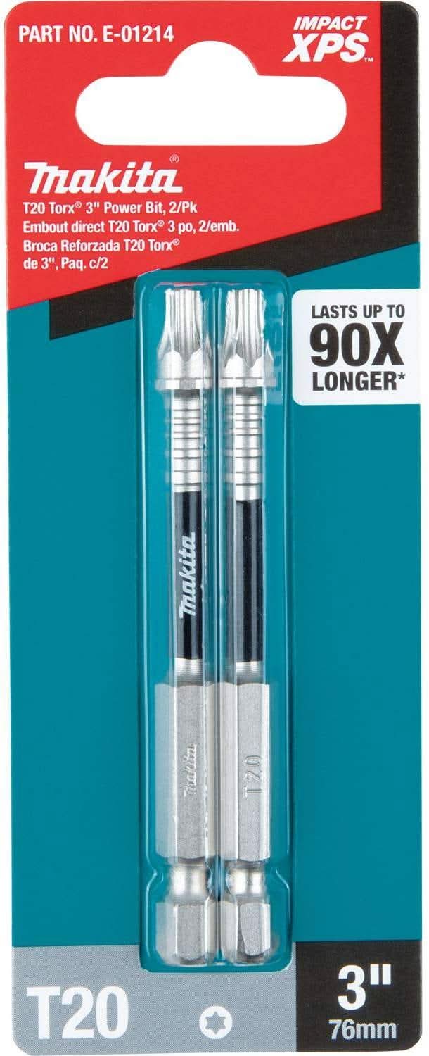 Makita E-01214 Impact XPS T20 Torx 3" Power Bit, 2/pk