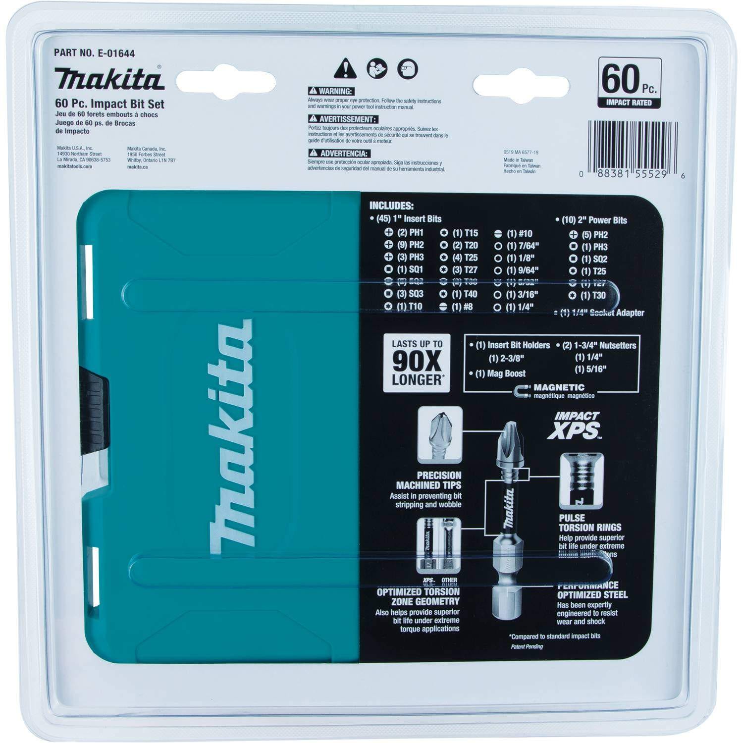 Makita E-01644 Impact XPS 60 Pc. Impact Bit Set