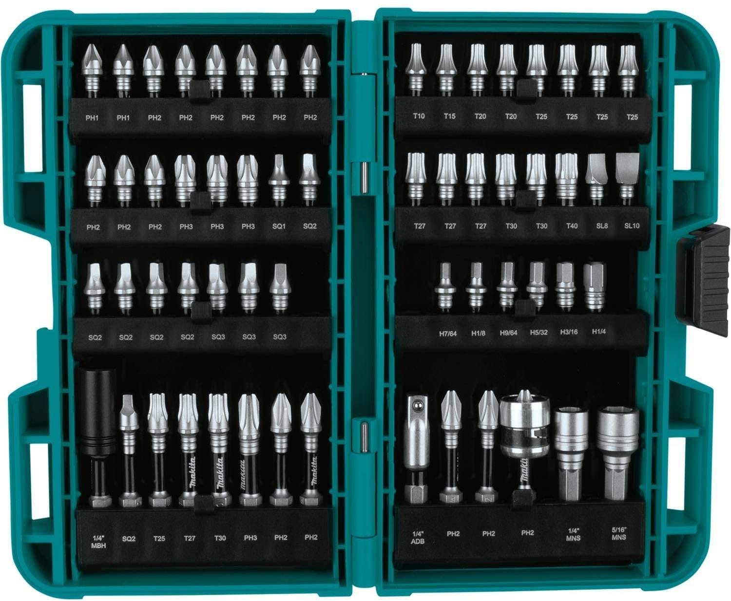 Makita Impact XPS 60 Pc. Impact Bit Set with Impact XPS 35 Pc. Impact Bit Set & Impact XPS 3 Pc. Square 2" Socket Adapter Set