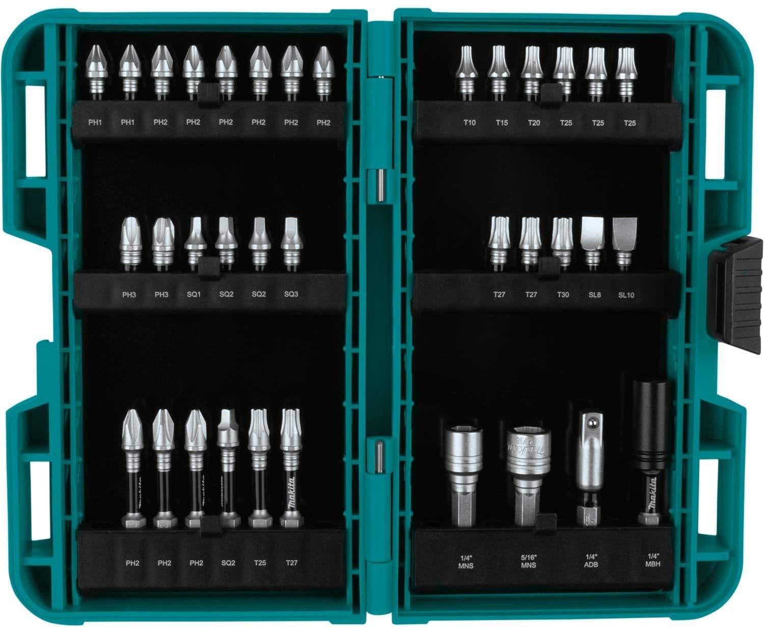 Makita Impact XPS 60 Pc. Impact Bit Set with Impact XPS 35 Pc. Impact Bit Set & Impact XPS 3 Pc. Square 2" Socket Adapter Set
