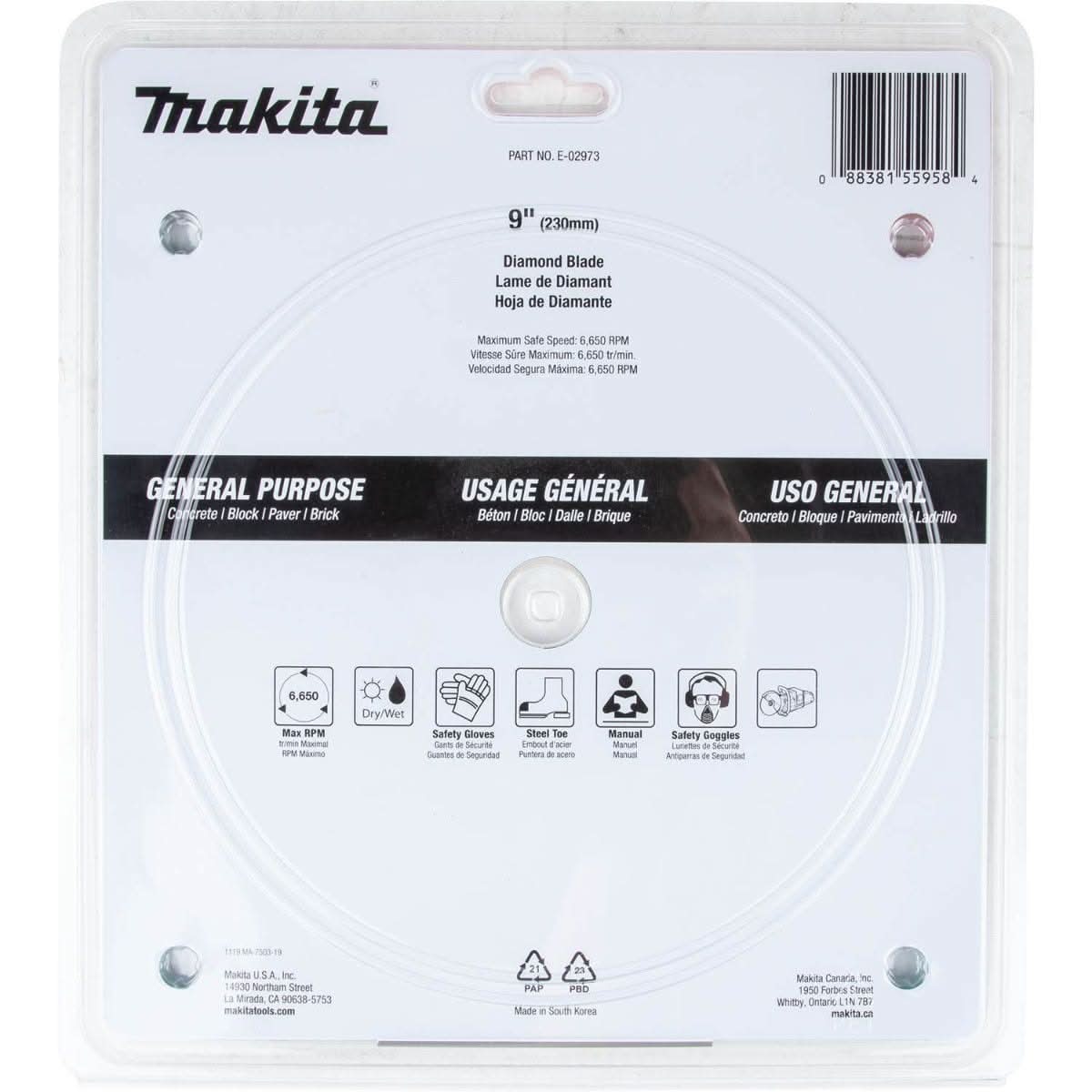 Makita E-02973 9" Ultra-Premium Plus Diamond Blade, Segmented, General Purpose