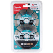 Makita E-07200 X-LOCK 4-1/2" Segmented Diamond Blade for Masonry Cutting, 2/pk