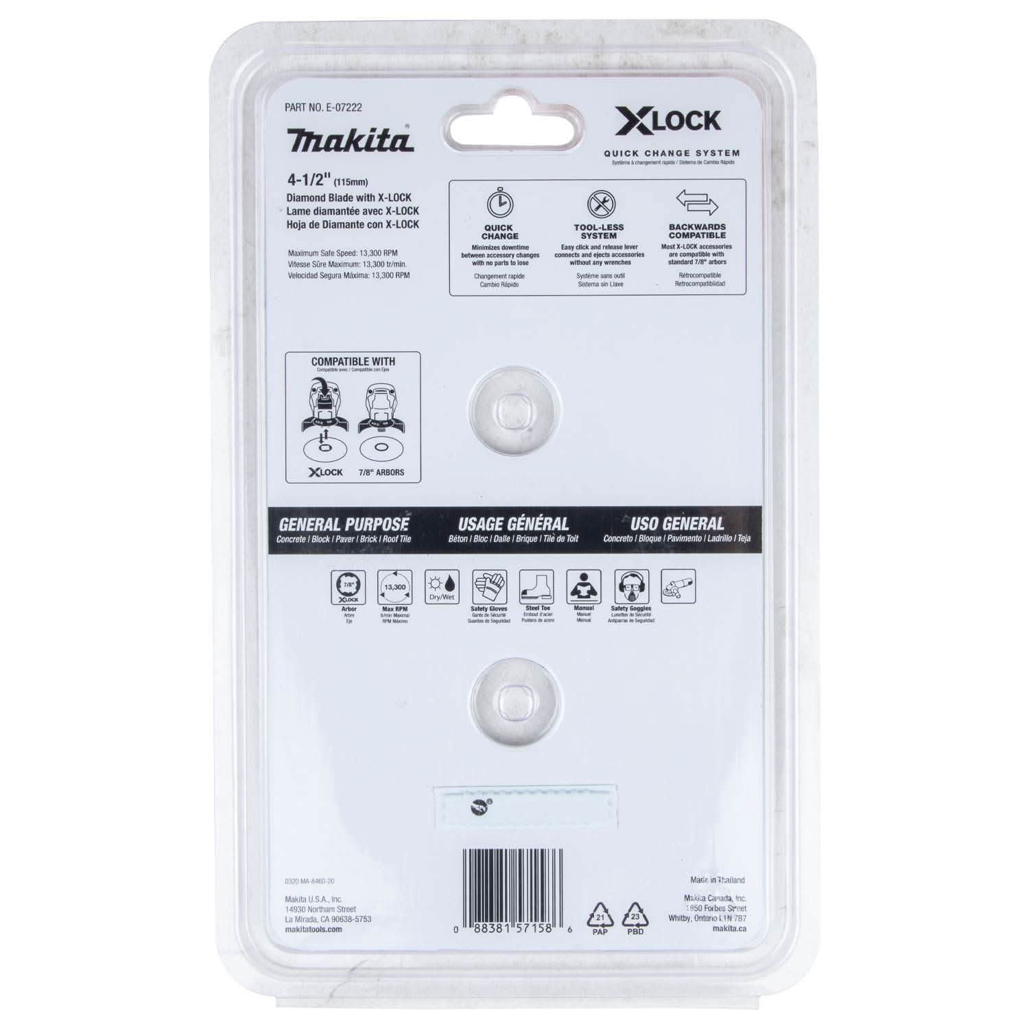 Makita E-07222 X-LOCK 4-1/2