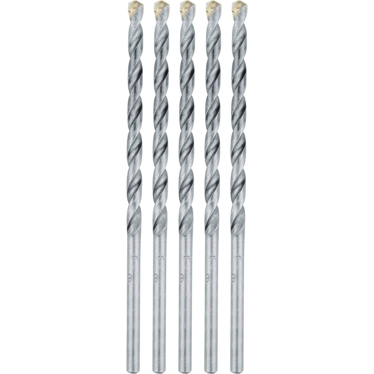 Makita E-10637 1/4" x 6" Carbide Tipped Percussion Masonry Hammer Drill Bits, 5/pk