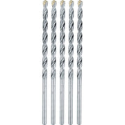 Makita E-10637 1/4" x 6" Carbide Tipped Percussion Masonry Hammer Drill Bits, 5/pk