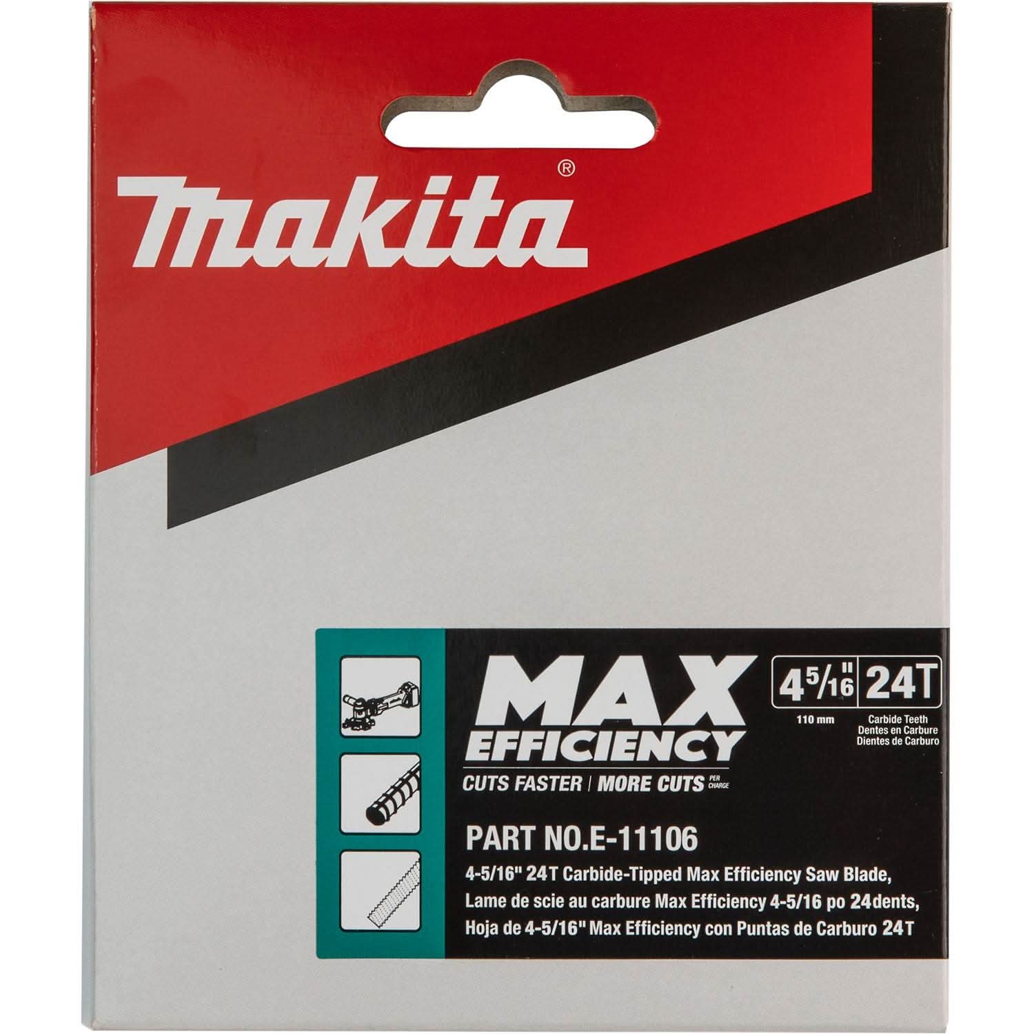 Makita E-11106 4-5/16" 24T Max Efficiency CERMET-Tipped Cutter Blade, Rebar and Steel Rods