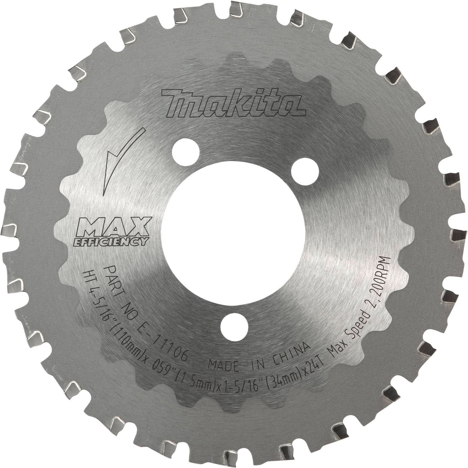 Makita E-11106 4-5/16" 24T Max Efficiency CERMET-Tipped Cutter Blade, Rebar and Steel Rods