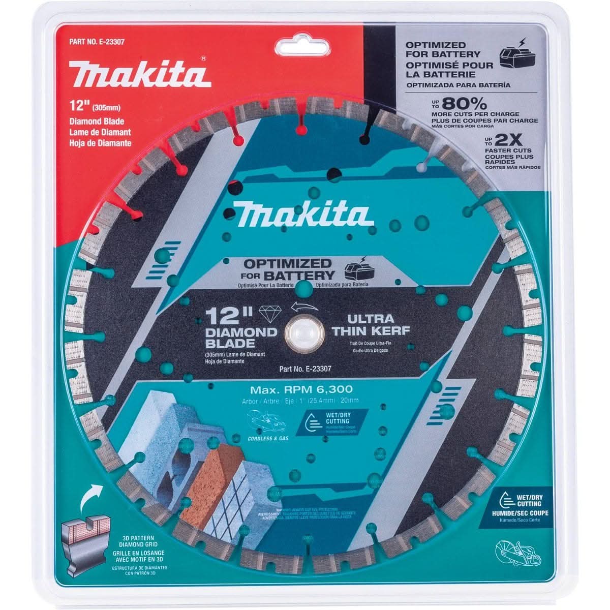 Makita E-23307 12" Thin Kerf Diamond Blade, Segmented, General Purpose