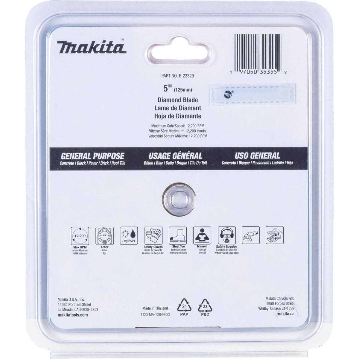 Makita E-23329 5" Diamond Blade, Segmented Turbo, General Purpose