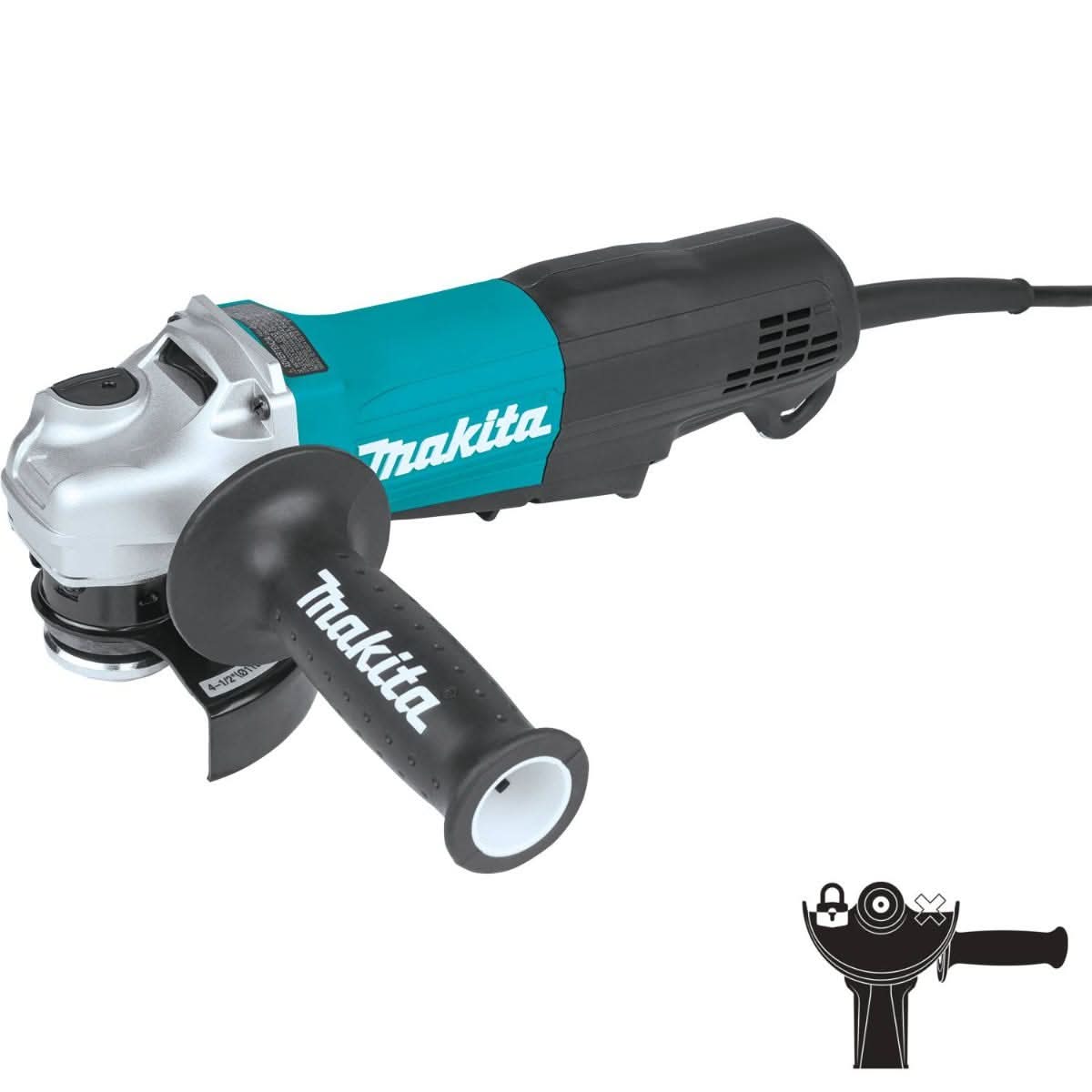 Makita GA4553R 4-1/2" Paddle Switch Angle Grinder, with Non-Removable Guard