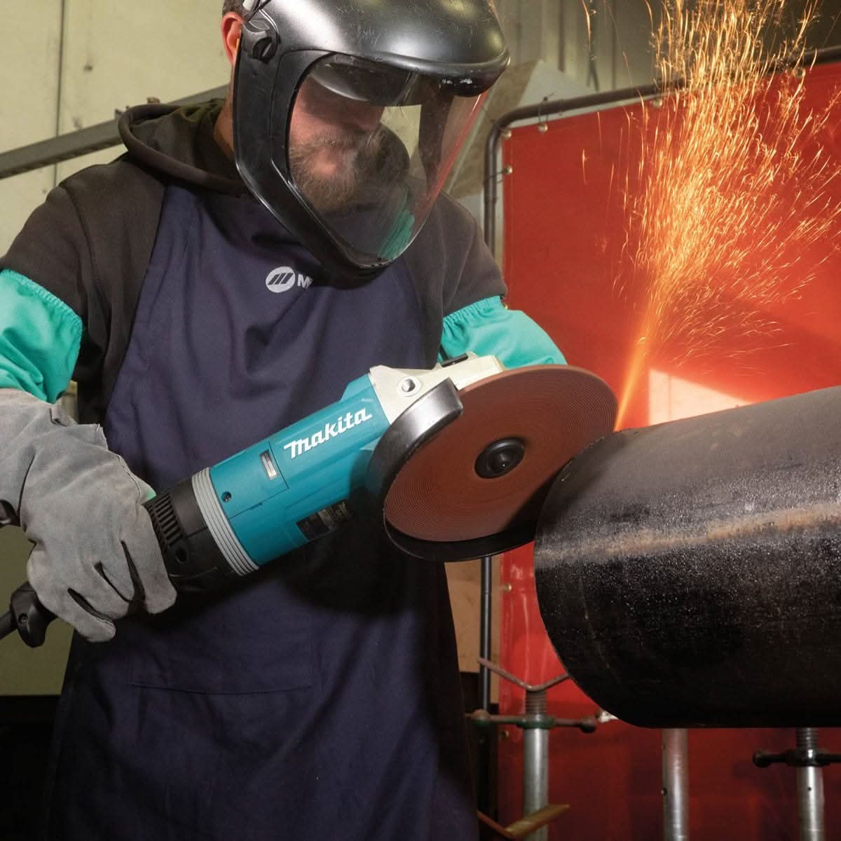 Makita GA9080 9" Angle Grinder, with Rotatable Handle, and Lock-On Switch