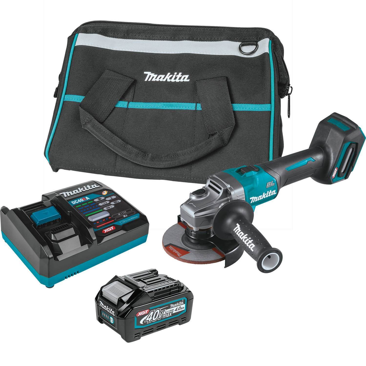 Makita GAG01M1 40V max XGT Brushless Cordless 4-1/2" / 5" Angle Grinder Kit, with Electric Brake (4.0Ah)
