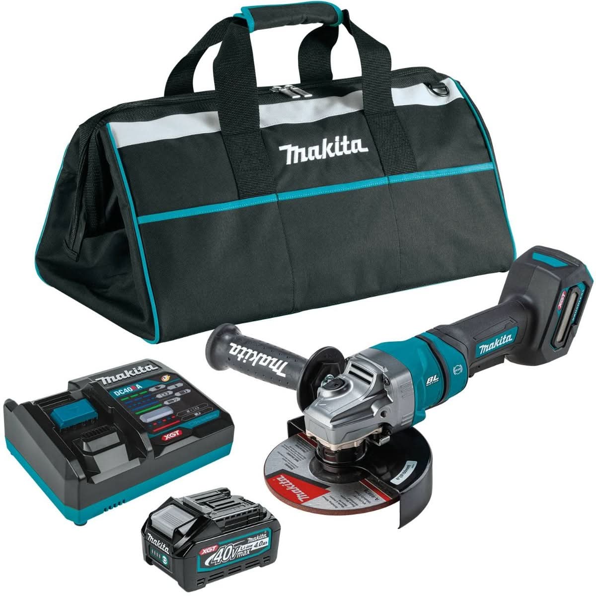 Makita GAG14M1 40V max XGT Brushless Cordless 4-1/2" / 6" Paddle Switch Angle Grinder Kit, with Electric Brake (4.0Ah)