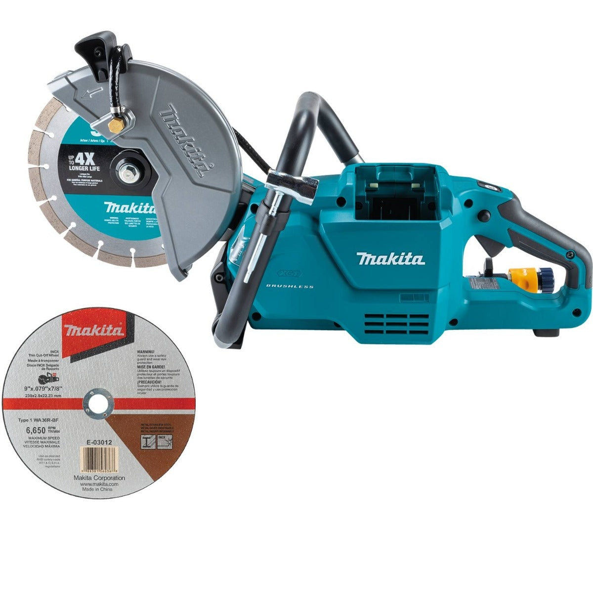 Makita GEC03Z 40V max XGT Brushless Cordless 9" Power Cutter, with AFT, Electric Brake, Tool Only